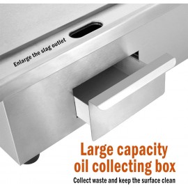 110V 3000W 22 Commercial Electric Countertop Griddle Flat Top Grill Ho