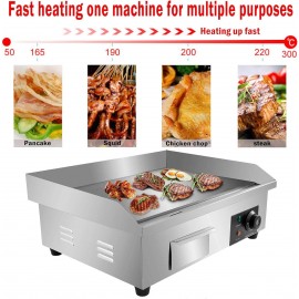 110V 3000W 22 Commercial Electric Countertop Griddle Flat Top Grill Ho
