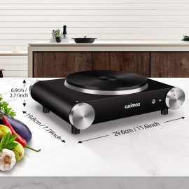 CUSIMAX Electric Hot Plate for Cooking Portable Single Burner 1500W Ca