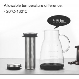 Beowanzk 960ml Iced Coffee Makers Machine, Filter Cold Brew Espresso M
