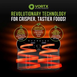 Tower T17138 Vortx Elite 10.4L Dual Basket Air Fryer with Sync Finish,