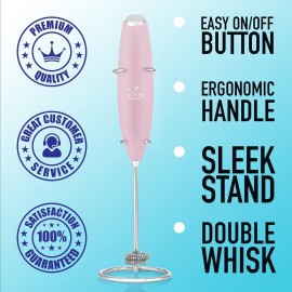 Zulay Kitchen Powerful Double Whisk Milk Frother Handheld - Foam Maker