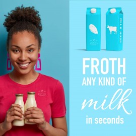 Zulay Kitchen Powerful Double Whisk Milk Frother Handheld - Foam Maker