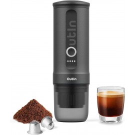 Outin Nano Portable Electric Espresso Machine with 3-4 Min Self-Heatin