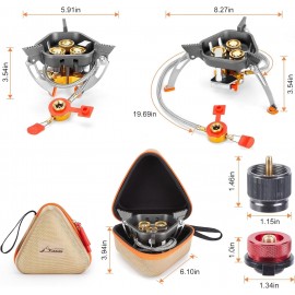 WADEO 7200W Windproof Camping Stove, Camping Gas Stove with Piezo Igni