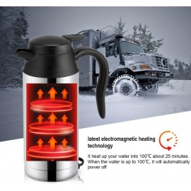 MAGT 12V 750ML Electric Car Kettle Stainless Steel Electric Car Kettle