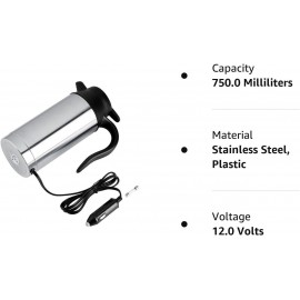 MAGT 12V 750ML Electric Car Kettle Stainless Steel Electric Car Kettle