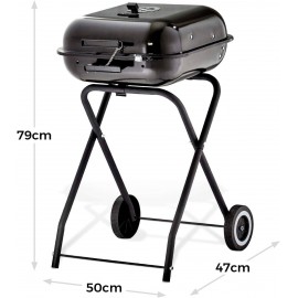 Tower T978571 XL Portable Grill with Collapsible Legs & Wheels, Porcel