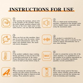 2000W Blender Smoothie Makers with 8 Preset Programs Blender 28000RPM