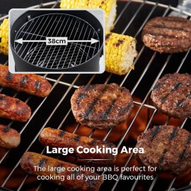 Tower T978573 2-In-1 Smoker Grill with Charcoal & Smoker, Heat Resista