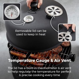 Tower T978573 2-In-1 Smoker Grill with Charcoal & Smoker, Heat Resista