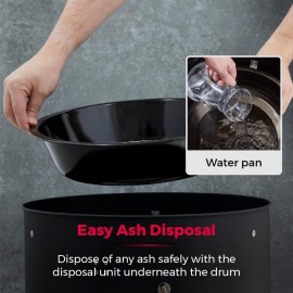 Tower T978573 2-In-1 Smoker Grill with Charcoal & Smoker, Heat Resista