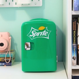 Coca Cola Sprite Mini Fridge For Bedrooms 4L Small Fridge 6 Can Table