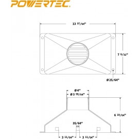 POWERTEC 70169 Mini Gulp Dust Hood Collector with 4 ID Port - ABS Plas