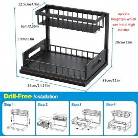 Bnimtm Metal Under Sink Storage - 2 Tier Under Sink Storage Kitchen Or