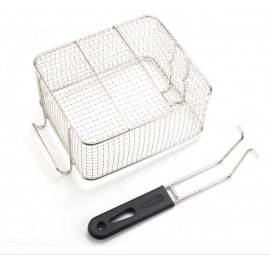 DELITLS Stainless Steel Deep Fat Fryer Basket with Square Plastic Hand