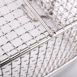 DELITLS Stainless Steel Deep Fat Fryer Basket with Square Plastic Hand