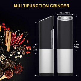 Electric Salt and Pepper Grinder Set Automatic Pepper Mill Grinder Adj