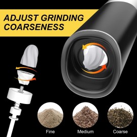 Electric Salt and Pepper Grinder Set Automatic Pepper Mill Grinder Adj