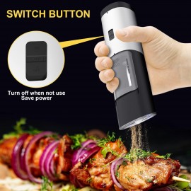 Electric Salt and Pepper Grinder Set Automatic Pepper Mill Grinder Adj