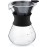 Manual Hand Drip Coffee Maker Pot with Stainless Steel Filter, Glass C