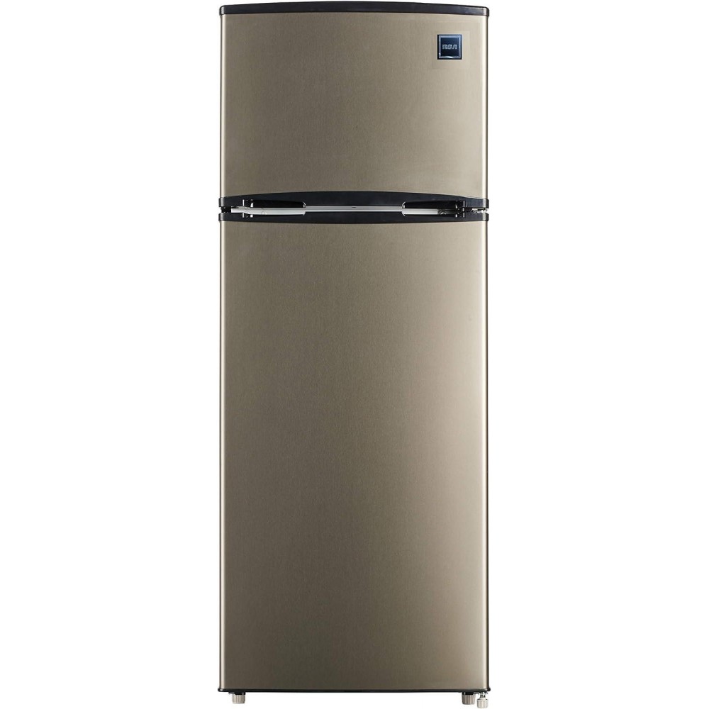 RCA RFR725 2 Door Apartment Size Refrigerator with Freezer, Stainless,