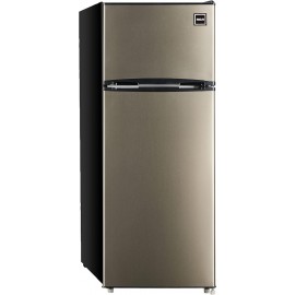 RCA RFR725 2 Door Apartment Size Refrigerator with Freezer, Stainless,
