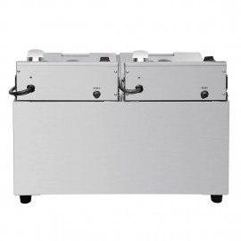 Buffalo Twin Tank Twin Basket 2x8Ltr Countertop Fryer with Timers 2x2.