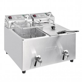 Buffalo Twin Tank Twin Basket 2x8Ltr Countertop Fryer with Timers 2x2.