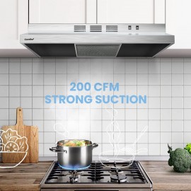 Comfee CVU30W2AST Range Hood 30 Inch Ducted Ductless Vent Hood Durable