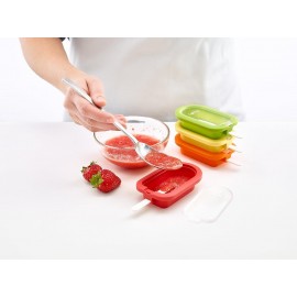 Lékué - Ice Lolly Moulds Stackable, Mini, 4 Pieces, Silicone, Multi-Co
