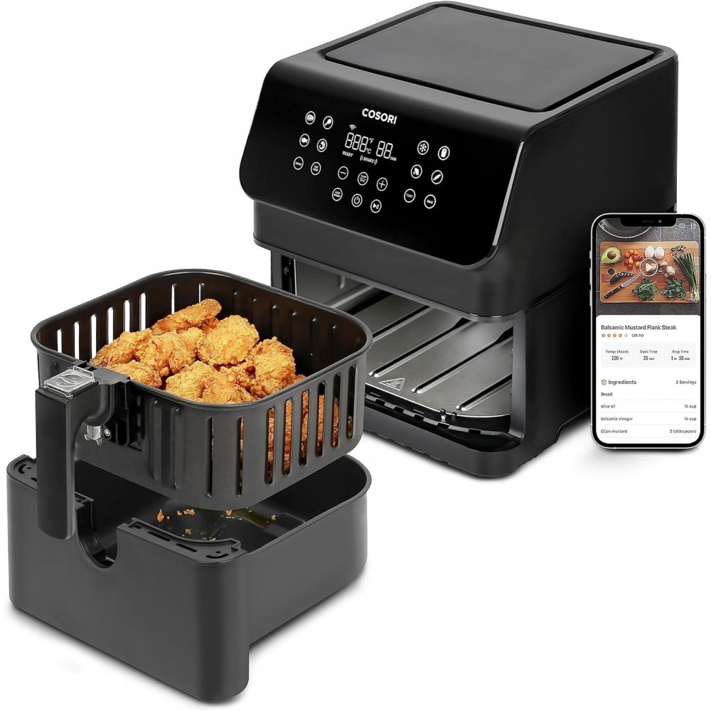 COSORI Air Fryer Pro Smart 5.8QT that Roast, Bake, 3-Way Control, 12-I