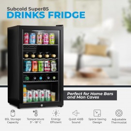 Subcold Super85 LED - Under-Counter Fridge | 85L Beer, Wine & Drinks F