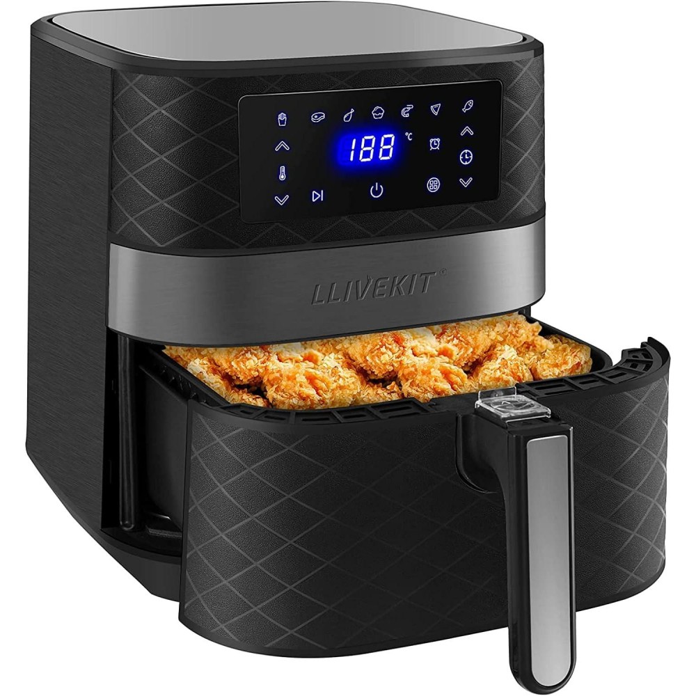 LLIVEKIT 5.5 L Air Fryer Family Size Hot Large Air Fryer Low Fat and O
