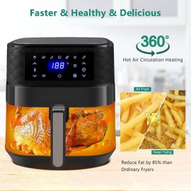 LLIVEKIT 5.5 L Air Fryer Family Size Hot Large Air Fryer Low Fat and O
