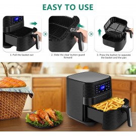 LLIVEKIT 5.5 L Air Fryer Family Size Hot Large Air Fryer Low Fat and O