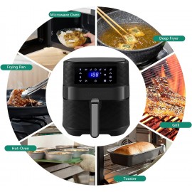 LLIVEKIT 5.5 L Air Fryer Family Size Hot Large Air Fryer Low Fat and O