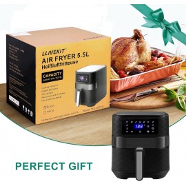 LLIVEKIT 5.5 L Air Fryer Family Size Hot Large Air Fryer Low Fat and O