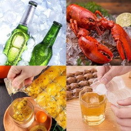 YIXISI 30 PCS Self-Sealing Ice Cube Freezer Bags, Food Grade PE Plasti