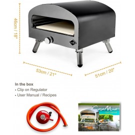 Casa Mia Bravo - 16 Inch Outdoor Gas Pizza Oven - Quick Heating, Versa