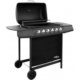 vidaXL Gas BBQ Grill with 6 Burners Stylish Functional Castors Backyar