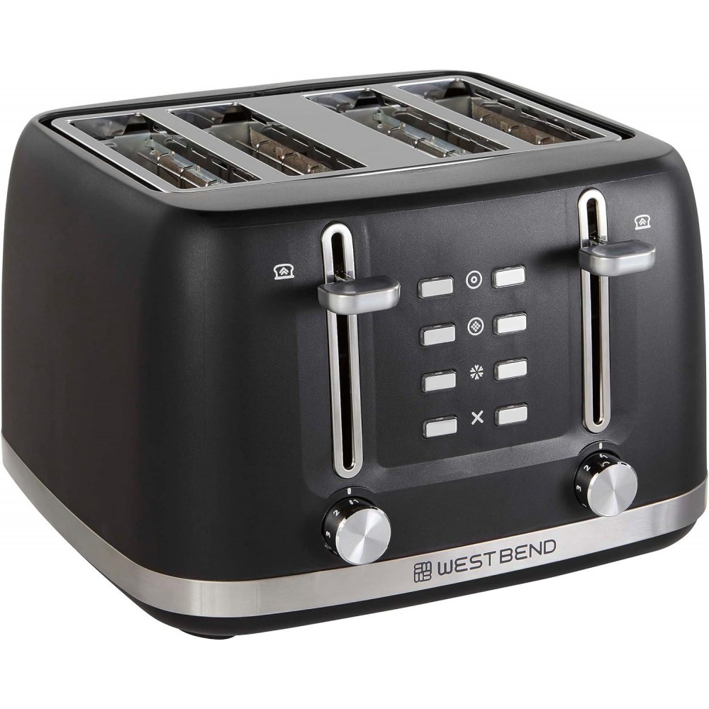 West Bend Toaster 4 Slice Extra-Wide and Deep Slots with 3 Functions a