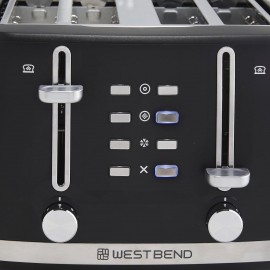 West Bend Toaster 4 Slice Extra-Wide and Deep Slots with 3 Functions a