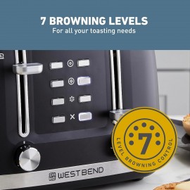 West Bend Toaster 4 Slice Extra-Wide and Deep Slots with 3 Functions a