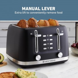 West Bend Toaster 4 Slice Extra-Wide and Deep Slots with 3 Functions a