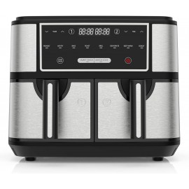 EUARY Best 9L Large Dual Basket Air Fryers for Family,8-In-1 Compact O