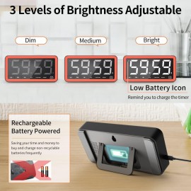 VOCOO Rechargeable Digital Kitchen Timer: 19.8cm Extra Large Magnetic