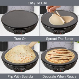 Quest Electric Pancake Maker & Crepe Maker | Extra Large Cooking Surfa