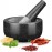 H&S Pestle and Mortar Set Premium Solid Granite Stone Large Black - 16