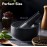 H&S Pestle and Mortar Set Premium Solid Granite Stone Large Black - 16